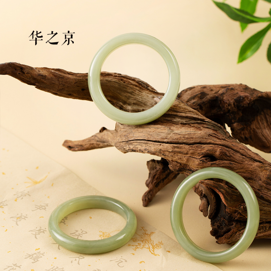 【华之京】天然和田玉晴水手镯 浅青玉镯子 颜色多样性拍一发一YG