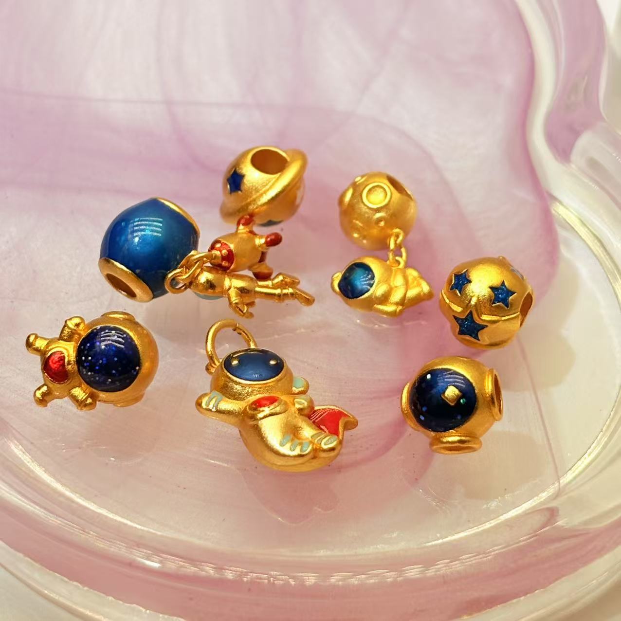 合金吊坠 B207 随机发宇宙星球配件 多样性发其一