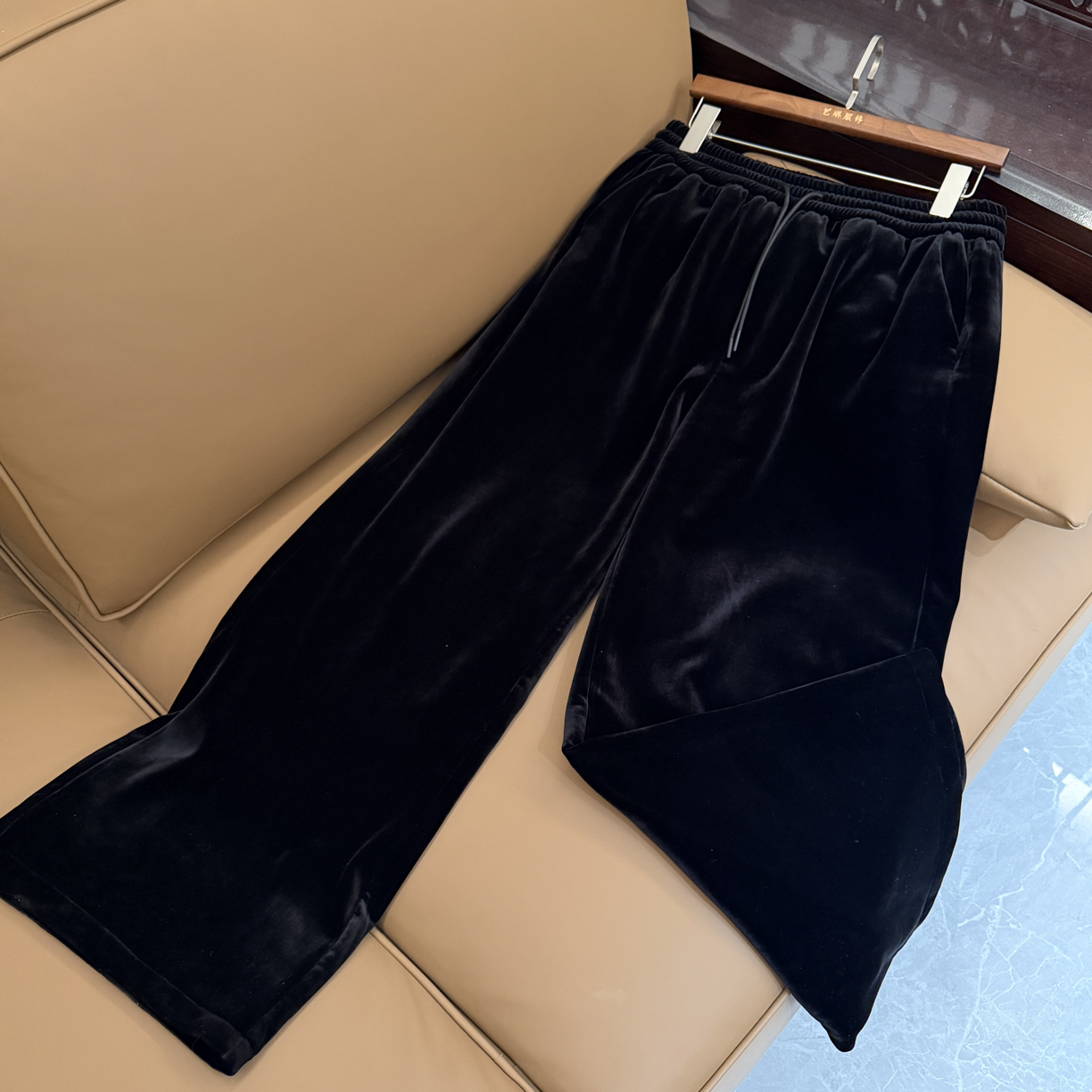 （加绒垂感裤）大码秋冬加绒高腰显瘦丝绒阔腿裤宽松休闲百搭长裤