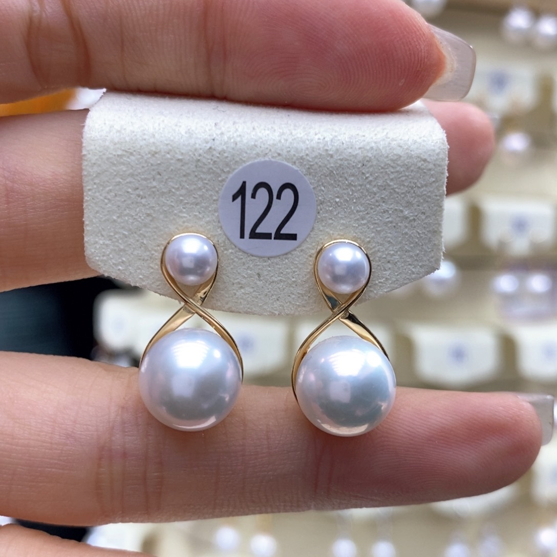 淡水珍珠耳饰银S925镶嵌