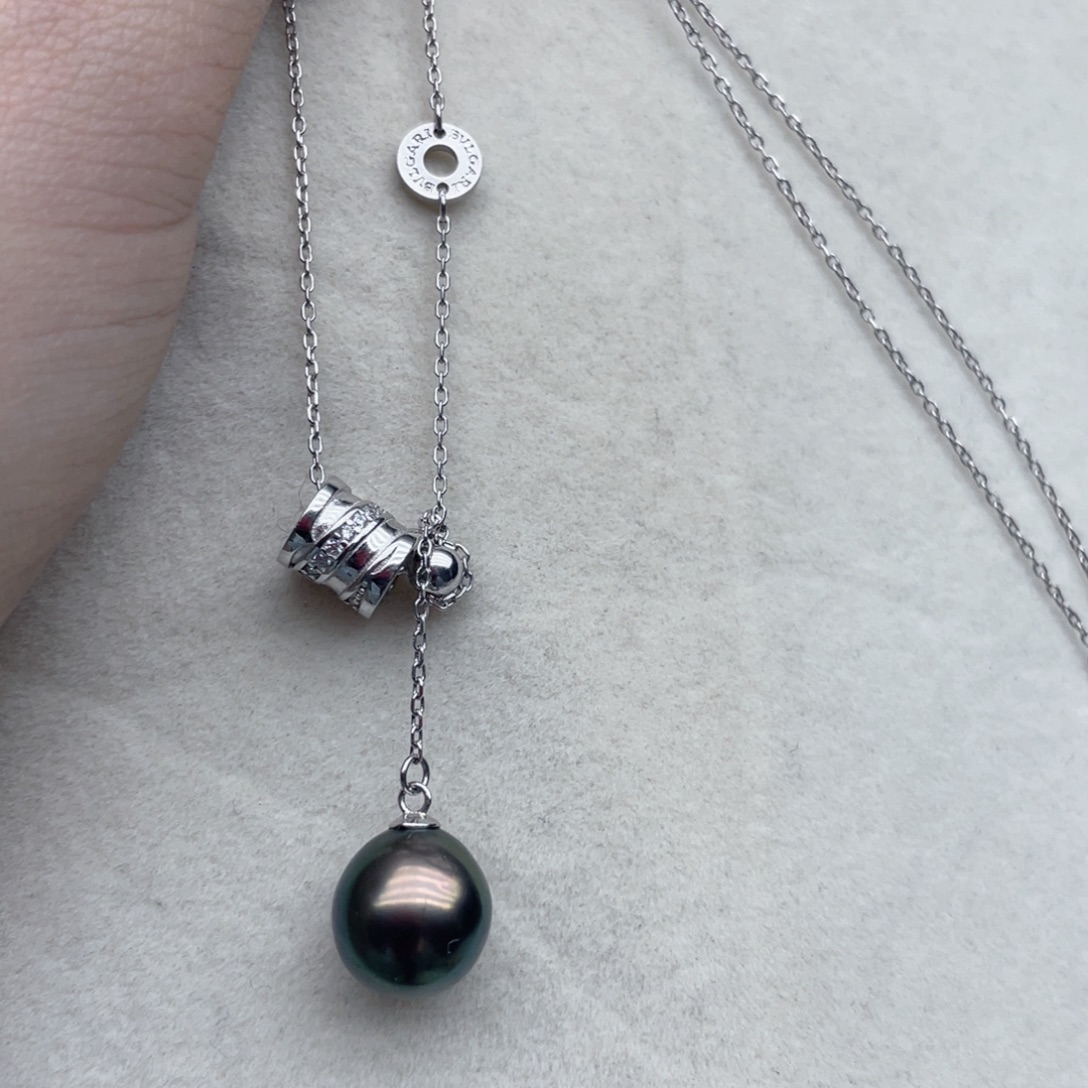 海水珍珠银S925镶嵌颈饰A82