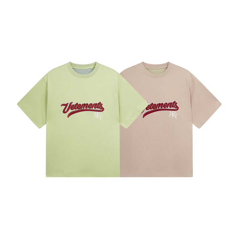 男士高品质万针刺绣清新短袖T恤