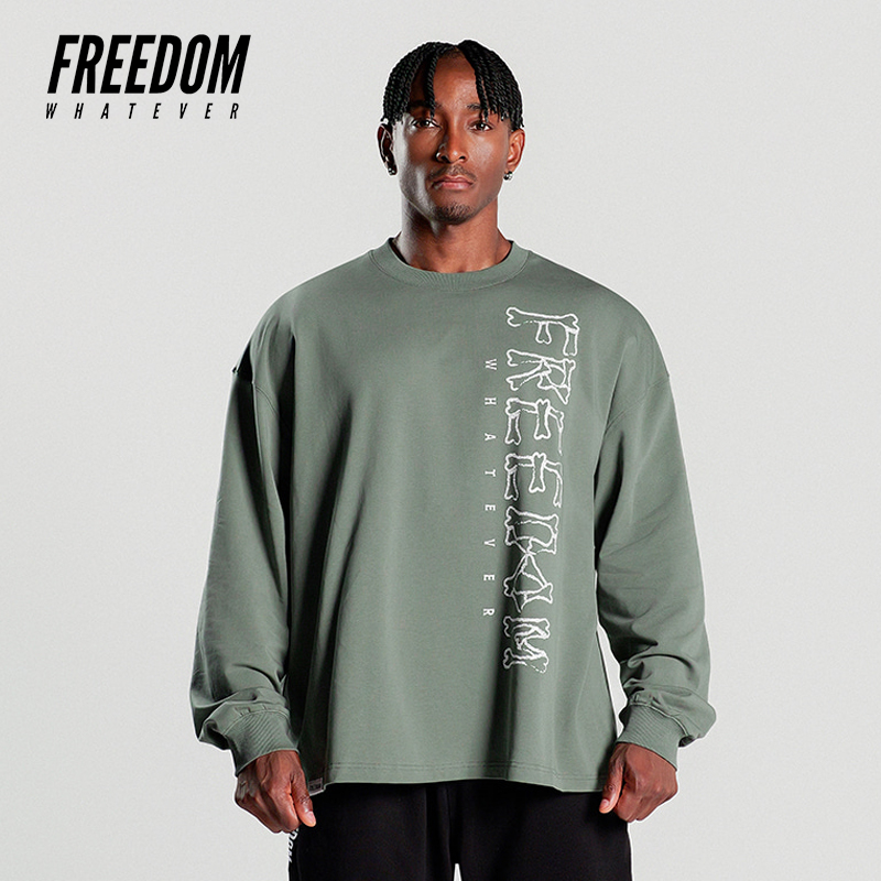 FREEDOM健身卫衣宽松套头圆领潮牌秋冬长袖训练运动大码240190