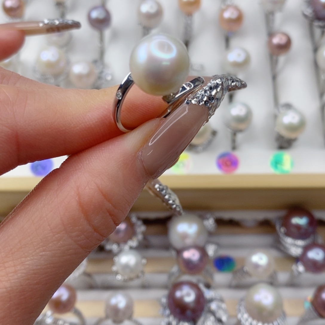 淡水珍珠戒指银S925镶嵌