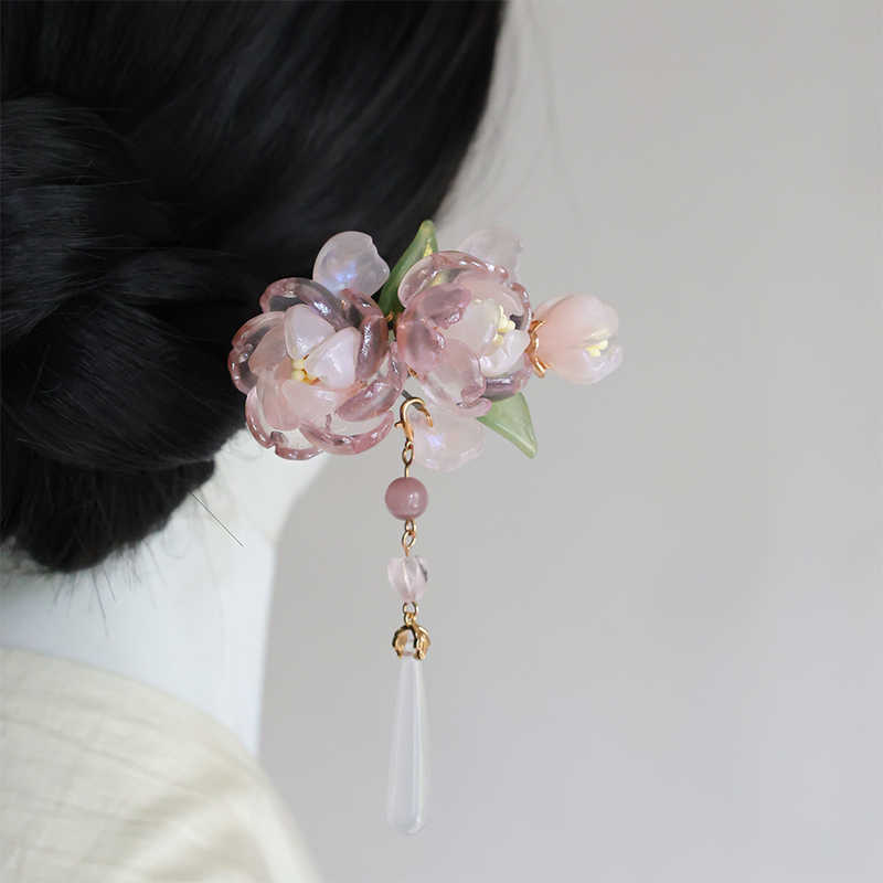 古风发簪新中式旗袍流行盘发花浔发簪