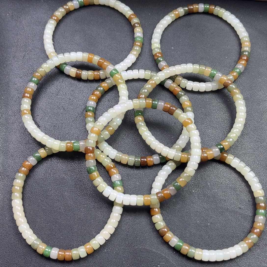 和田玉手链未镶嵌多样性拍一发一铜钱手串卡6货头