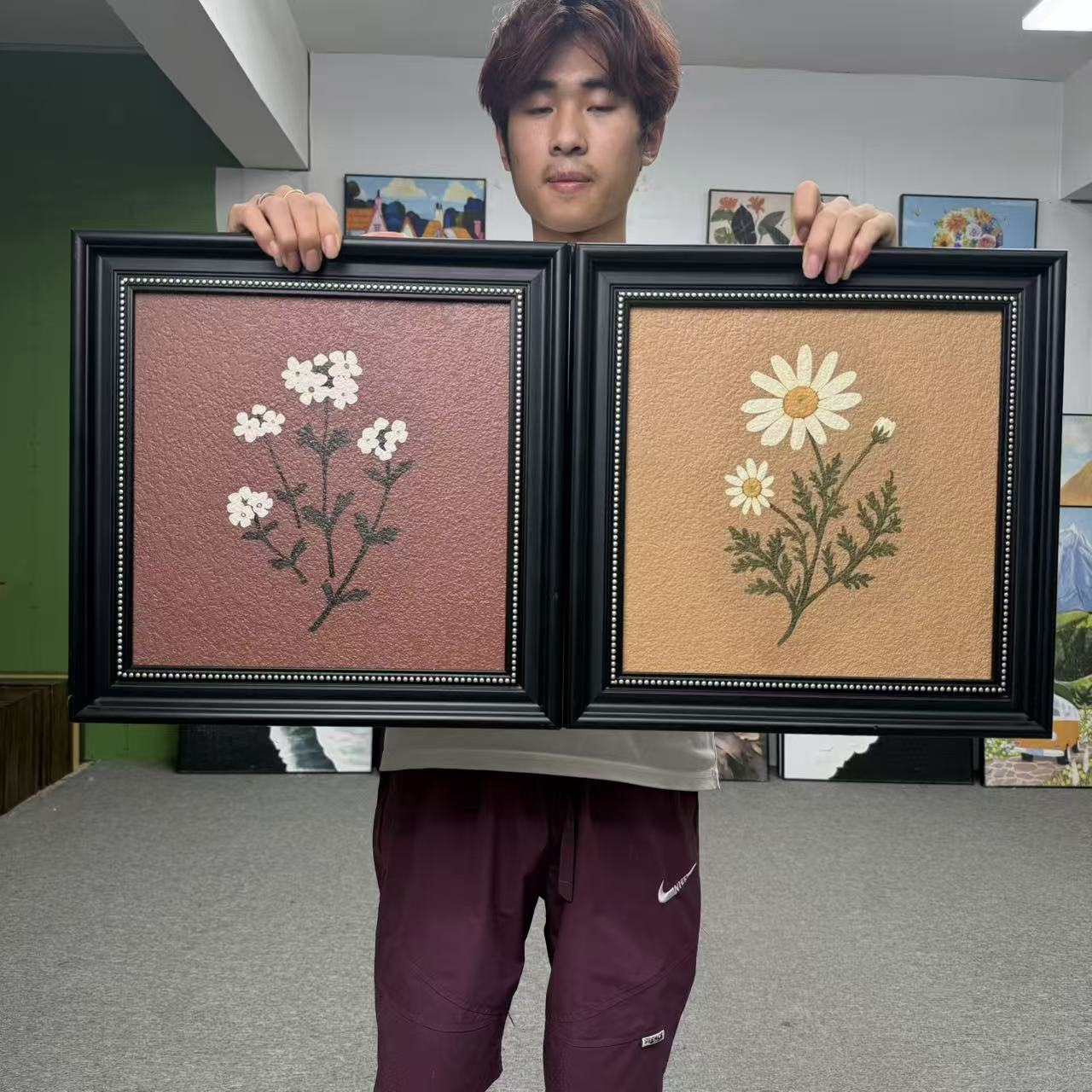 法式复古花卉背景墙挂画风客厅卧室玄关装饰画4040