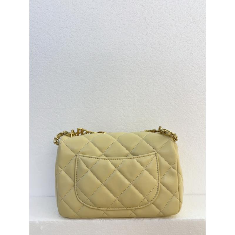 手工打造真皮女士新款包气质时尚 刘海 10923 黄色