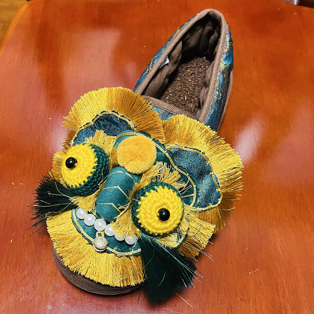 醒狮棉花棉鞋绿色