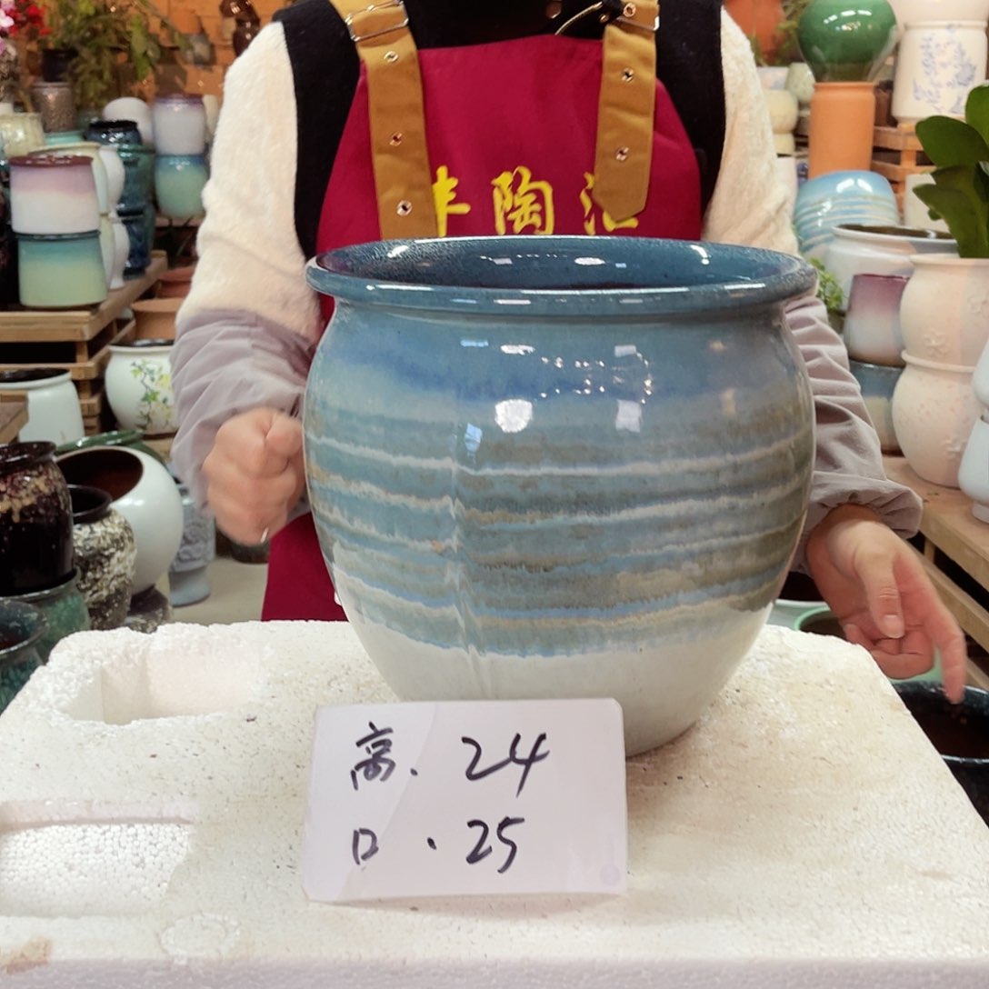 紫砂花盆高度24口径25
