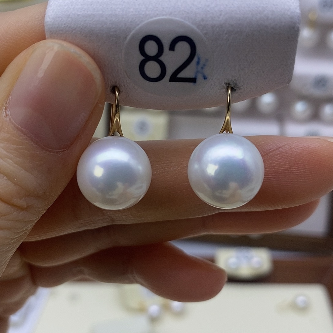 淡水珍珠耳饰18K金镶嵌