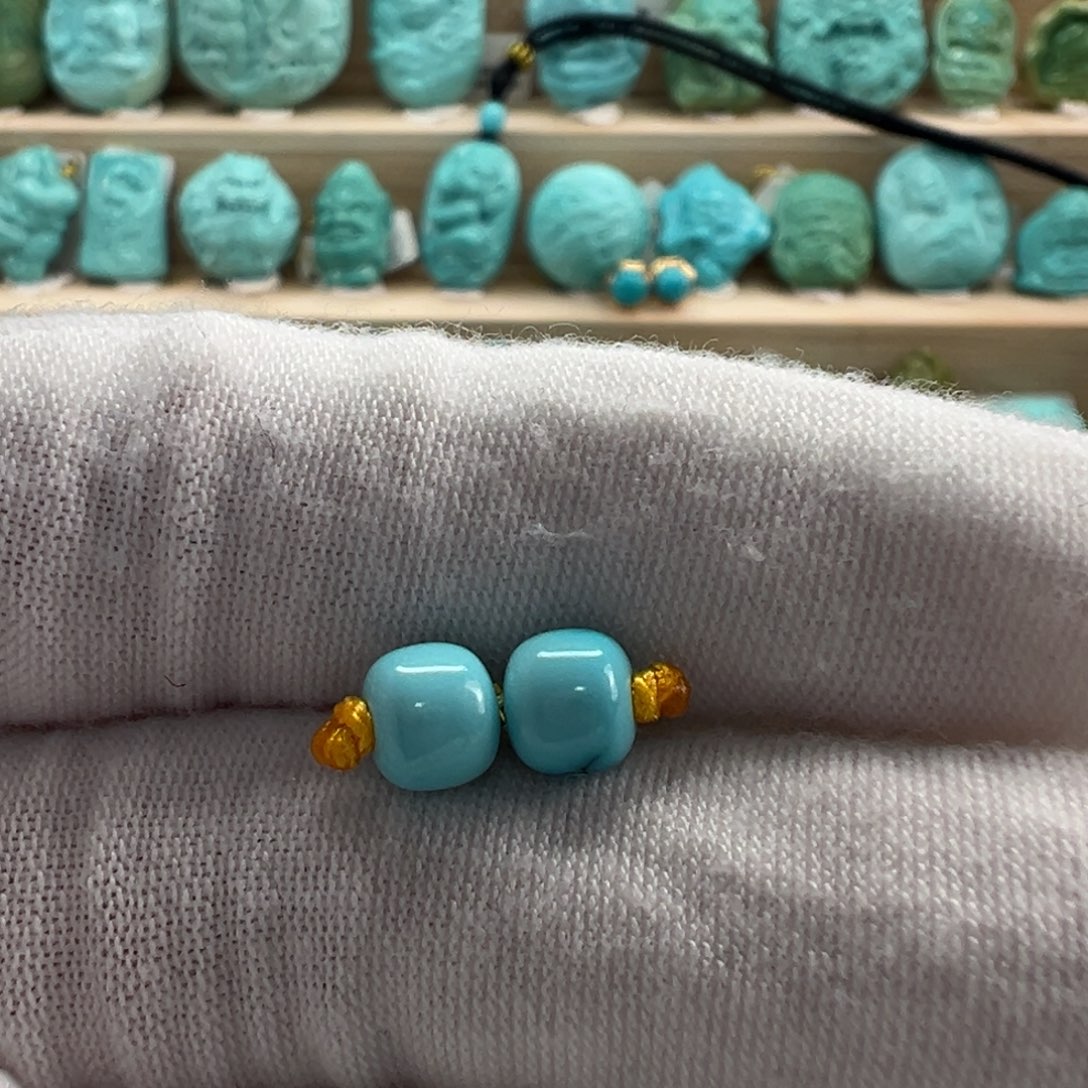 未镶嵌绿松石老型对珠6mm