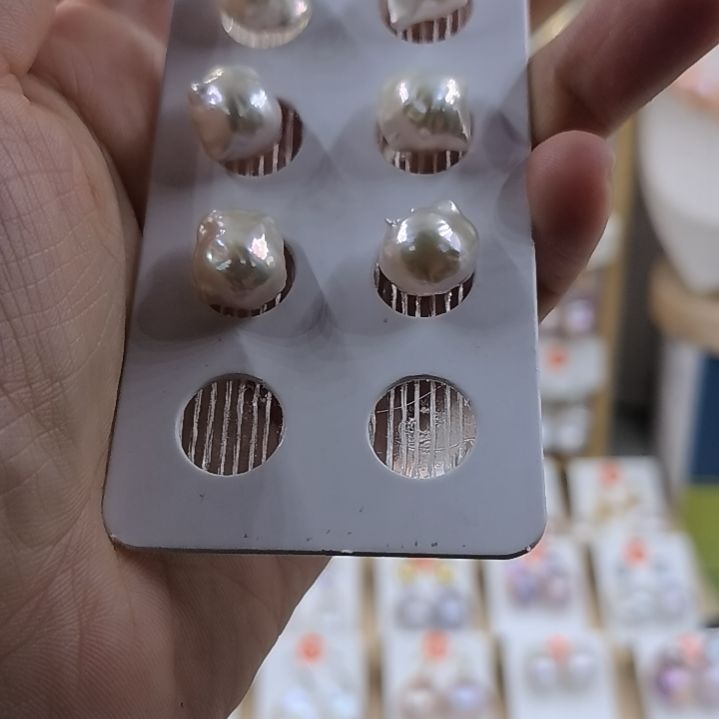 银S925镶嵌淡水珍珠耳饰