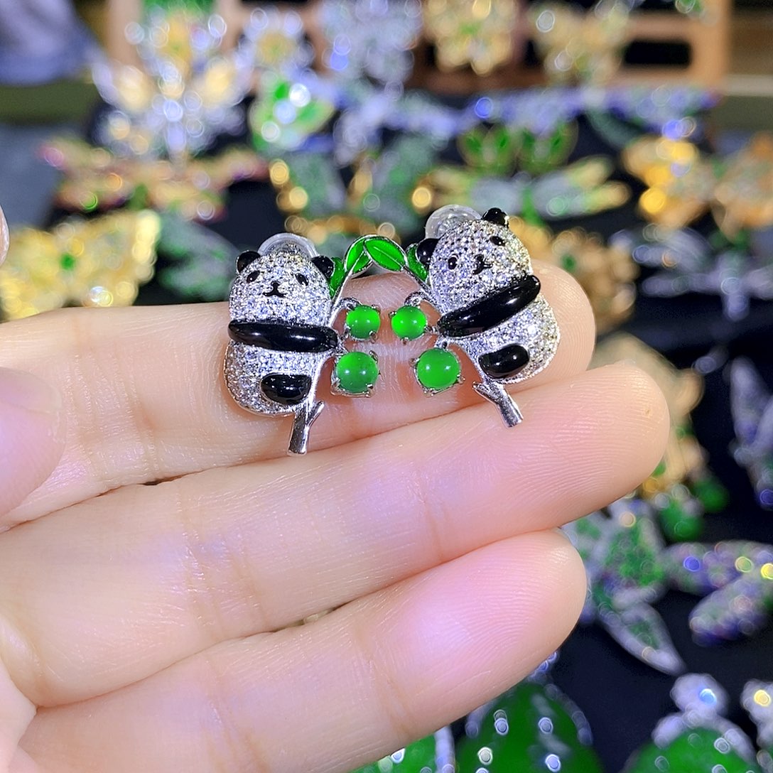 吊坠(不含链)银S925镶嵌翡翠