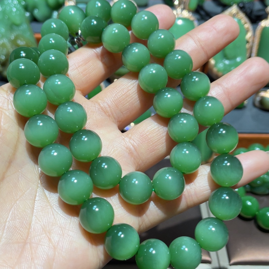 和田玉（碧玉）颈饰未镶嵌福***往