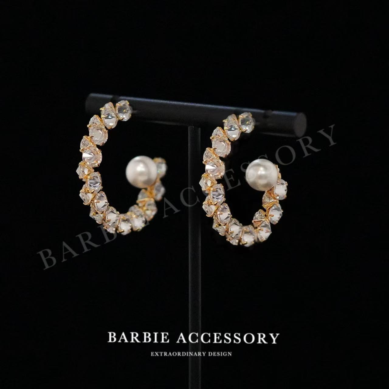 铜合金合成锆石耳饰 【漫星季圈】时尚轻奢设计款高级绝美百搭耳环