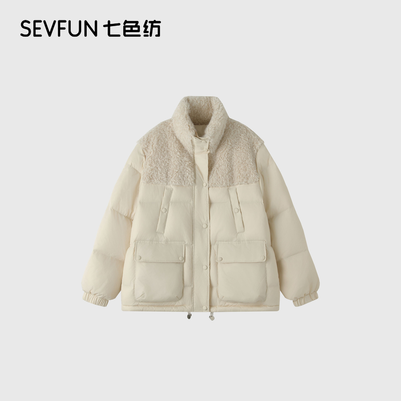 七色纺冬季新款宽松显瘦百搭加厚保暖羽绒服短款外套QSF-1260