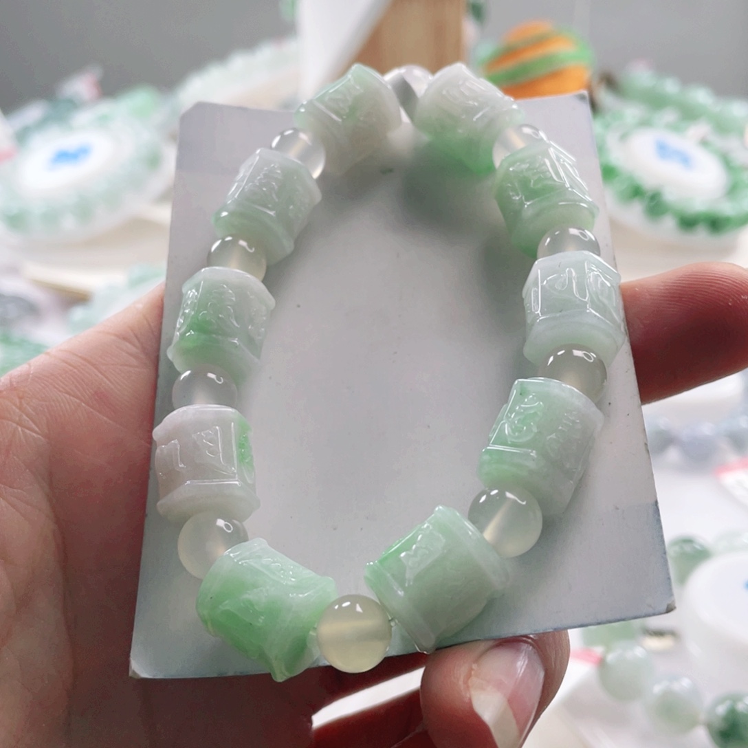 翡翠未镶嵌手链手串12