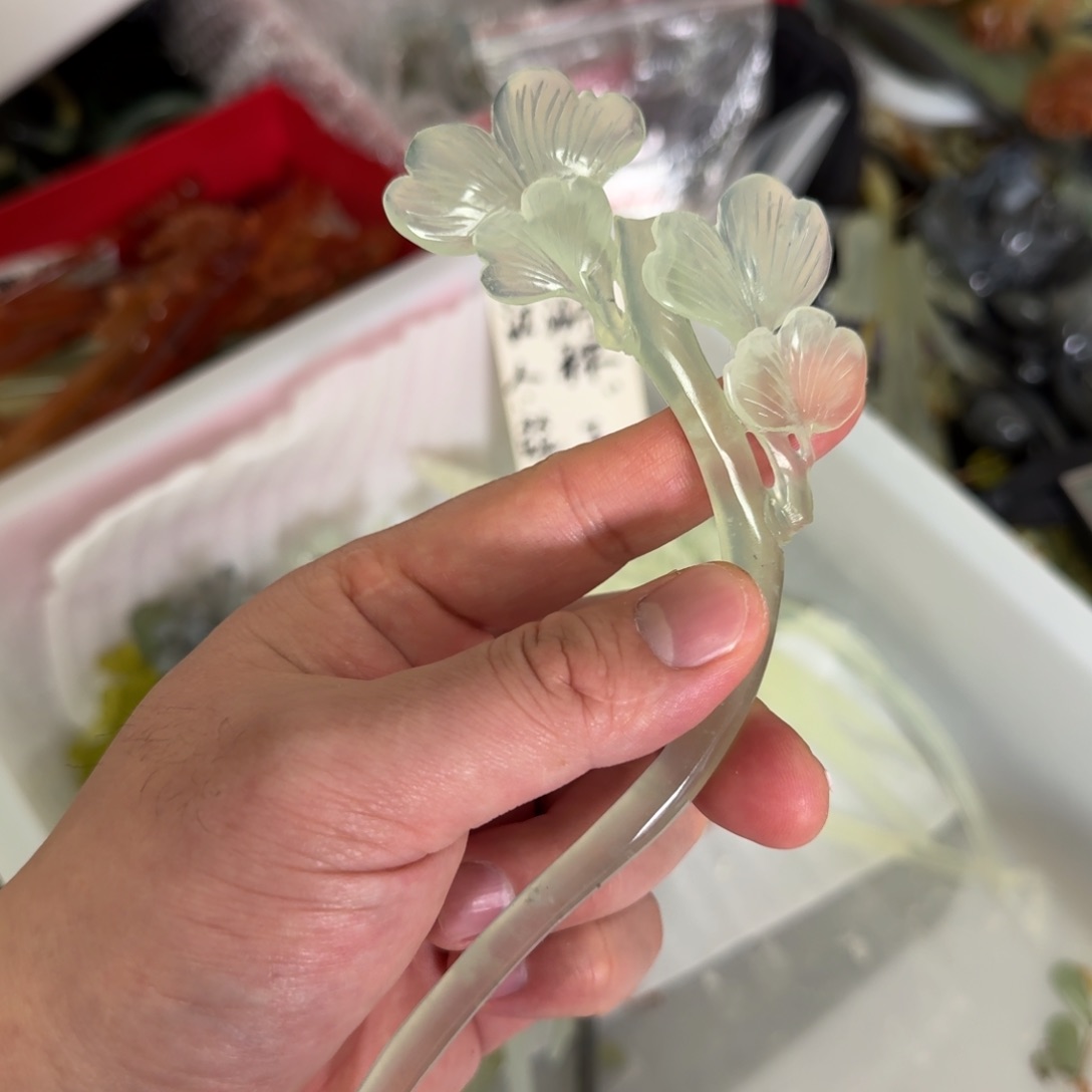 岫玉发饰未镶嵌明君玉簪贼拉好看