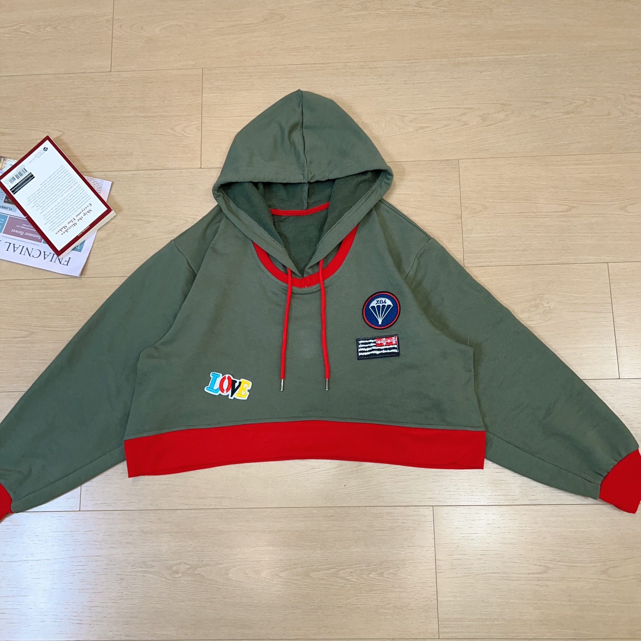 2025秋季新款休闲宽松纯色连帽长袖卫衣0321