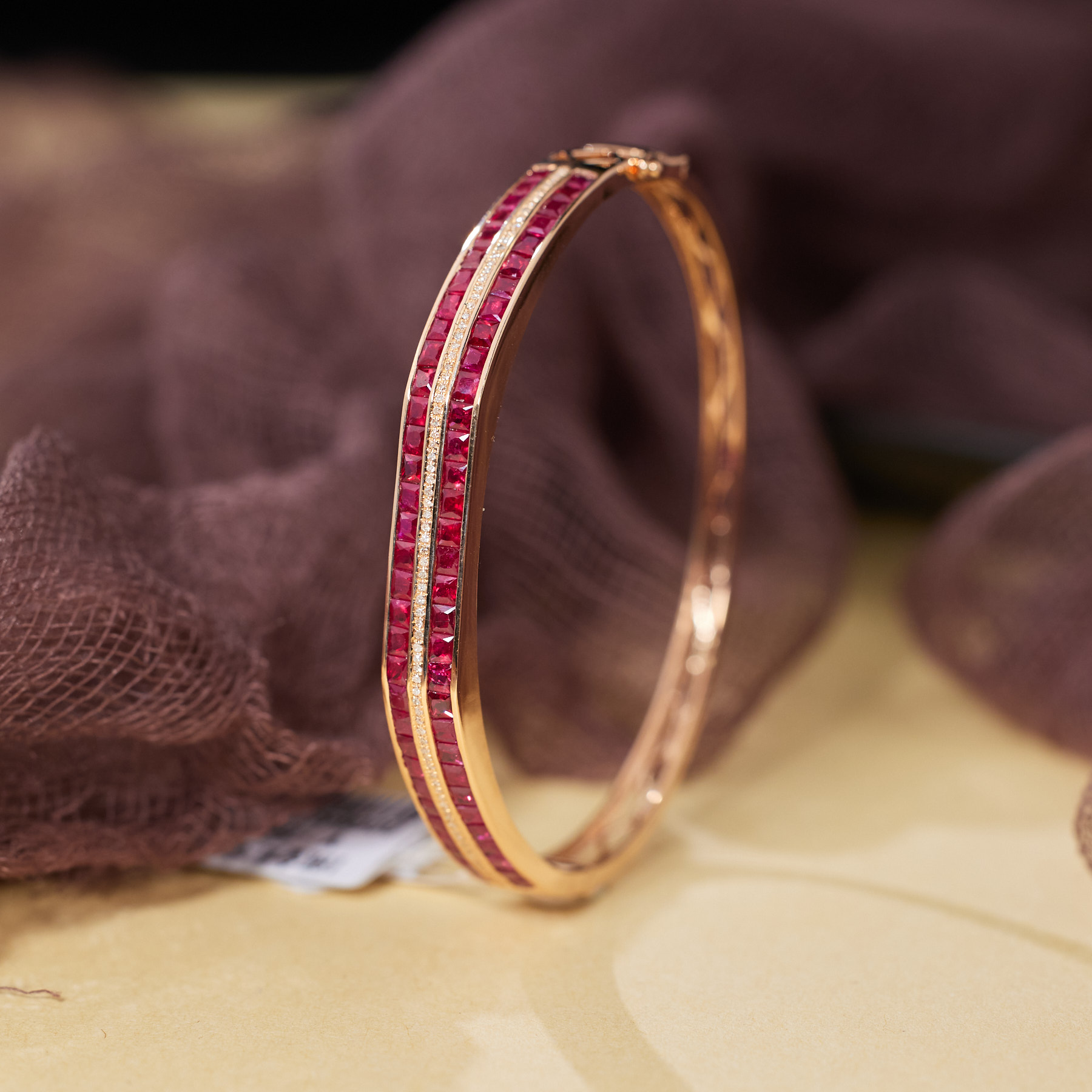 【歪歪】满天星*红宝石手镯*18K金镶嵌U1855