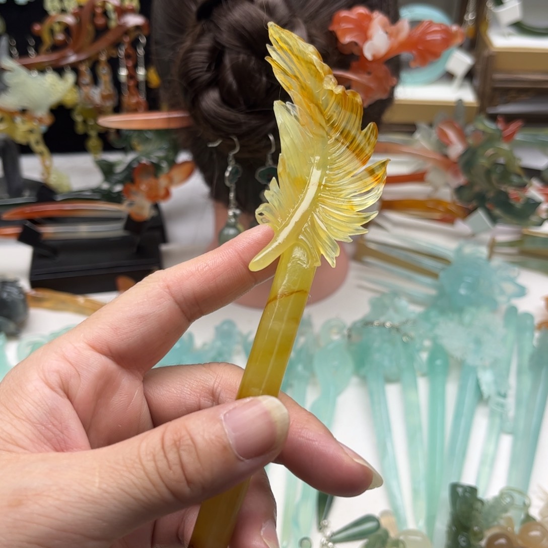 蛇纹石玉发饰合金