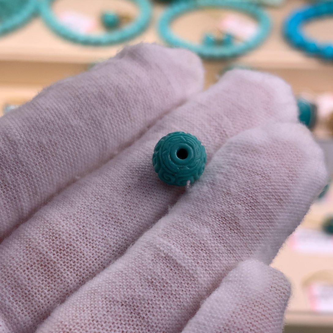 绿松石珠宝奇石未镶嵌8.7×6.2