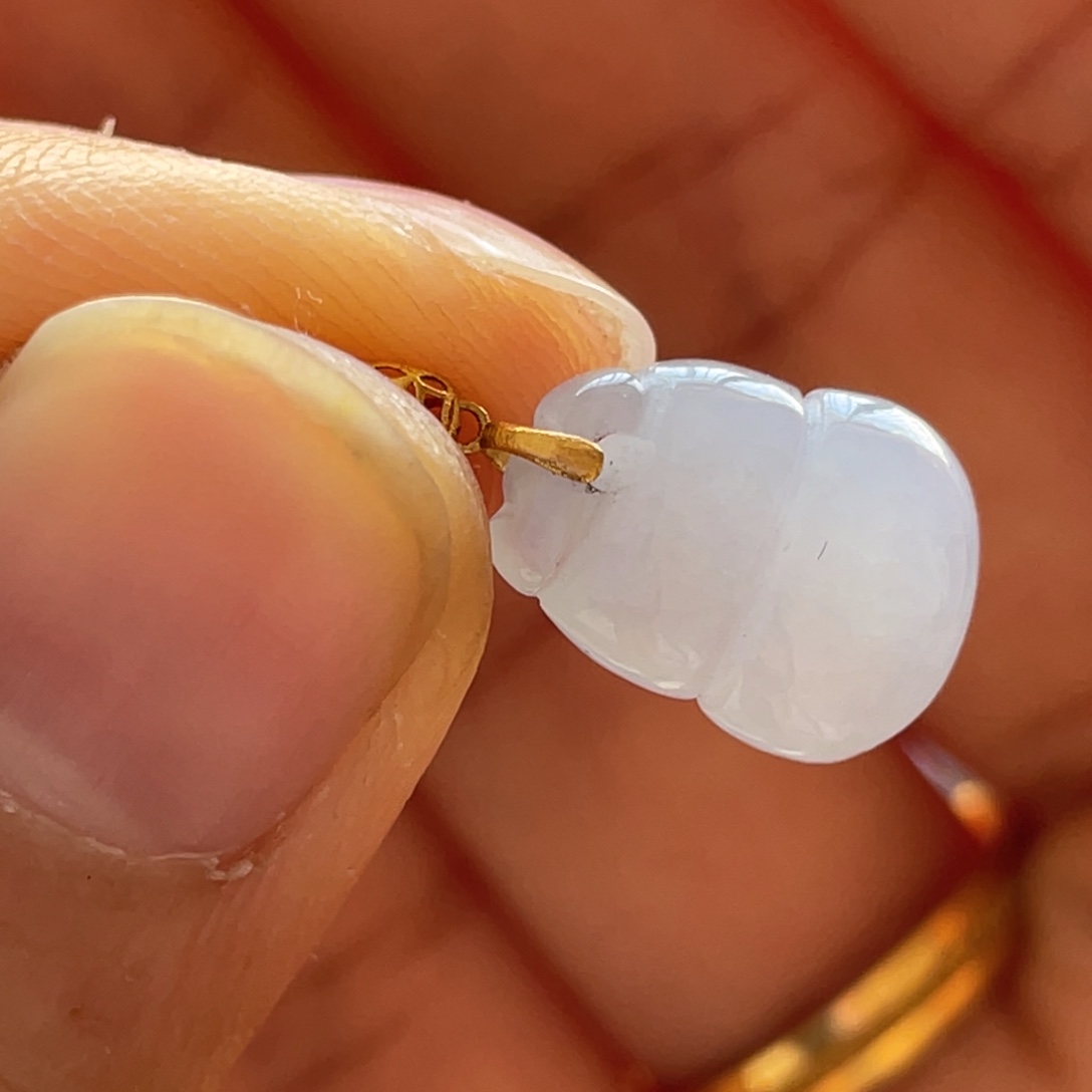 翡翠颈饰18K金镶嵌不退换