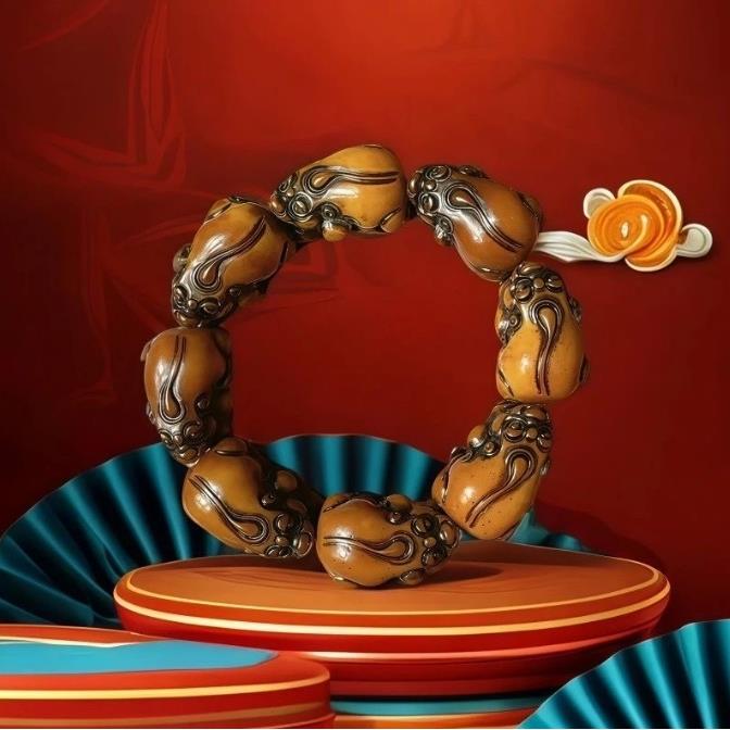 玉化貔貅单圈手串【1624】无礼盒