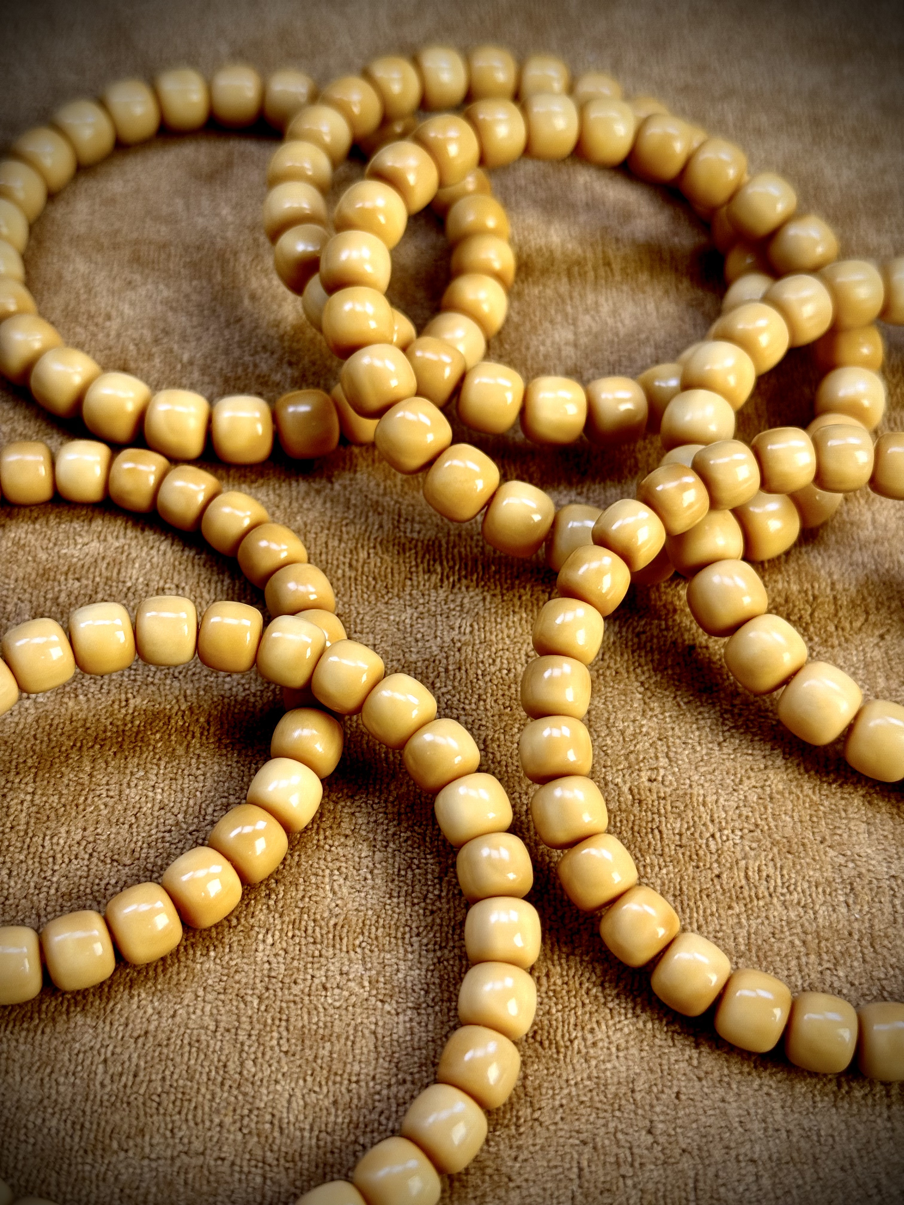 保真天然原生态龙脊菩提精工归圆老型文玩手串，极小钥匙孔＆完美孔