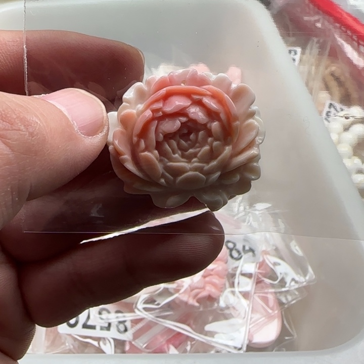 白玉菩提吊坠红色2742
