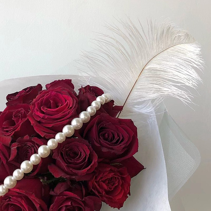 仿真珍珠链条DIY配饰 玫瑰花花束装饰配件花艺配饰花店资材