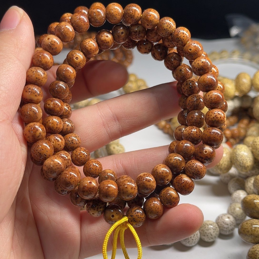 吊坠星月菩提9/8苹果圆虎皮陈华料