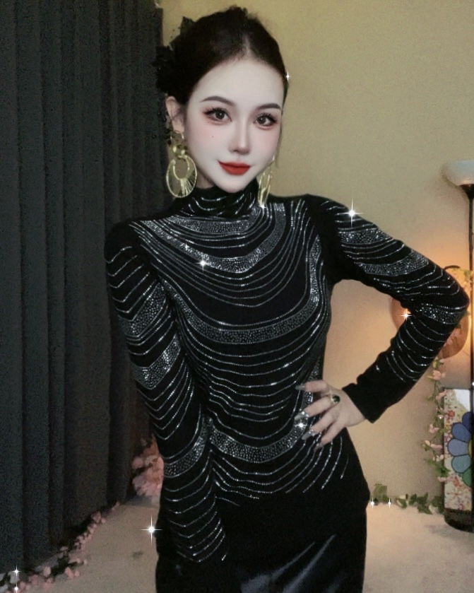 秋冬新款德绒高品质半高领舒适打底衫