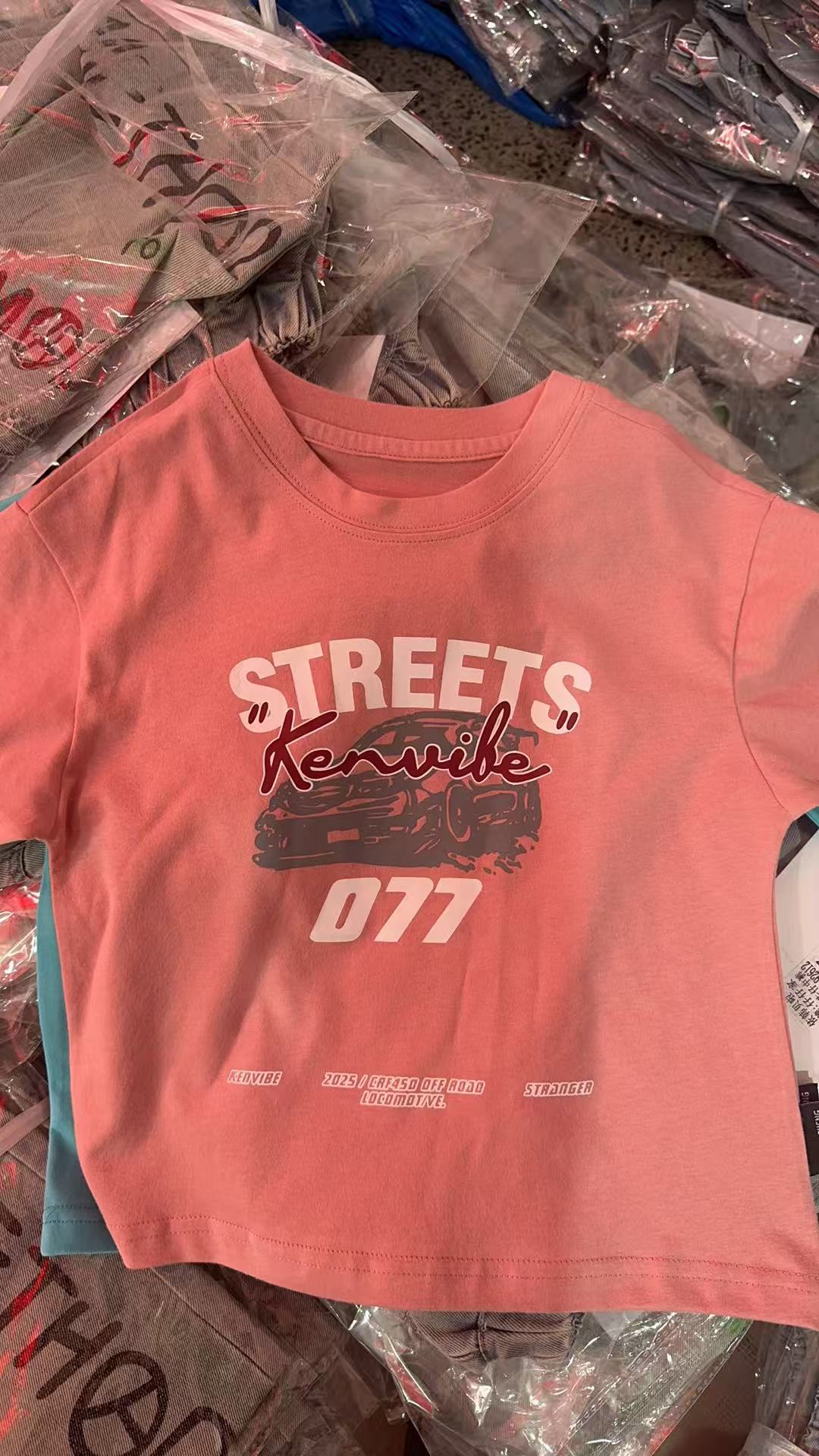 舅舅严选童装夏季韩版百搭时尚帅气拼接圆领儿童短袖C88691紫粉