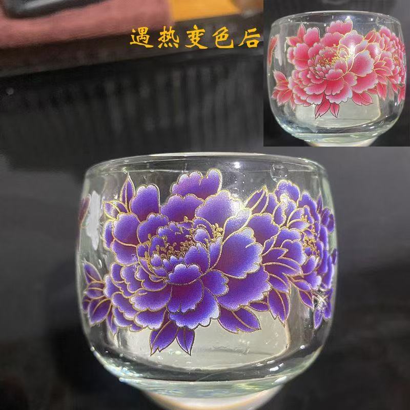 牡丹变色茶杯个人用功夫茶杯主人杯ZH2028
