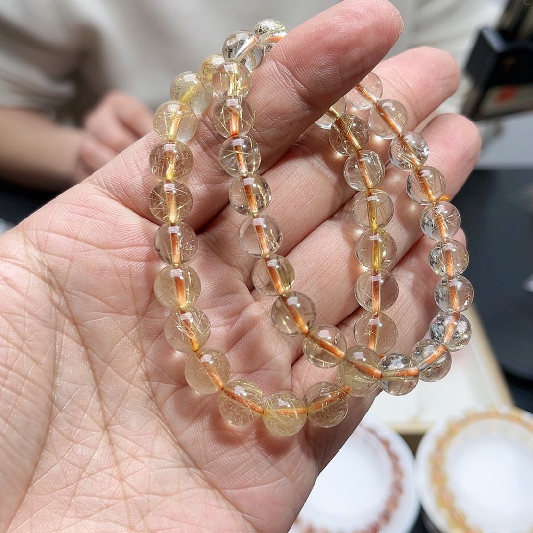 水晶手链未镶嵌金发晶8mm