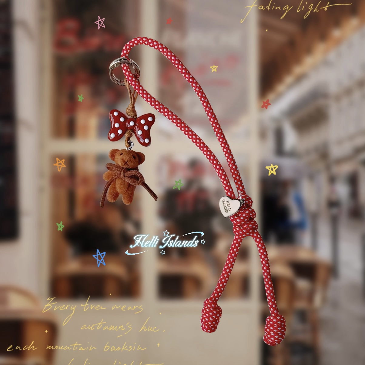 【甜心小熊】赫俐群岛可爱手工编绳可拎手机挂绳挂件手机壳装饰