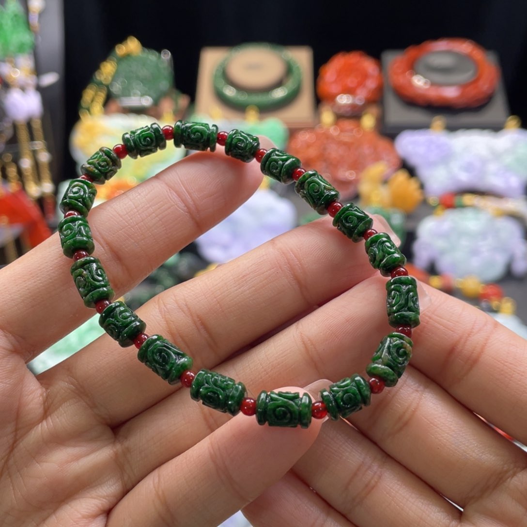 翡翠手串未镶嵌代编织