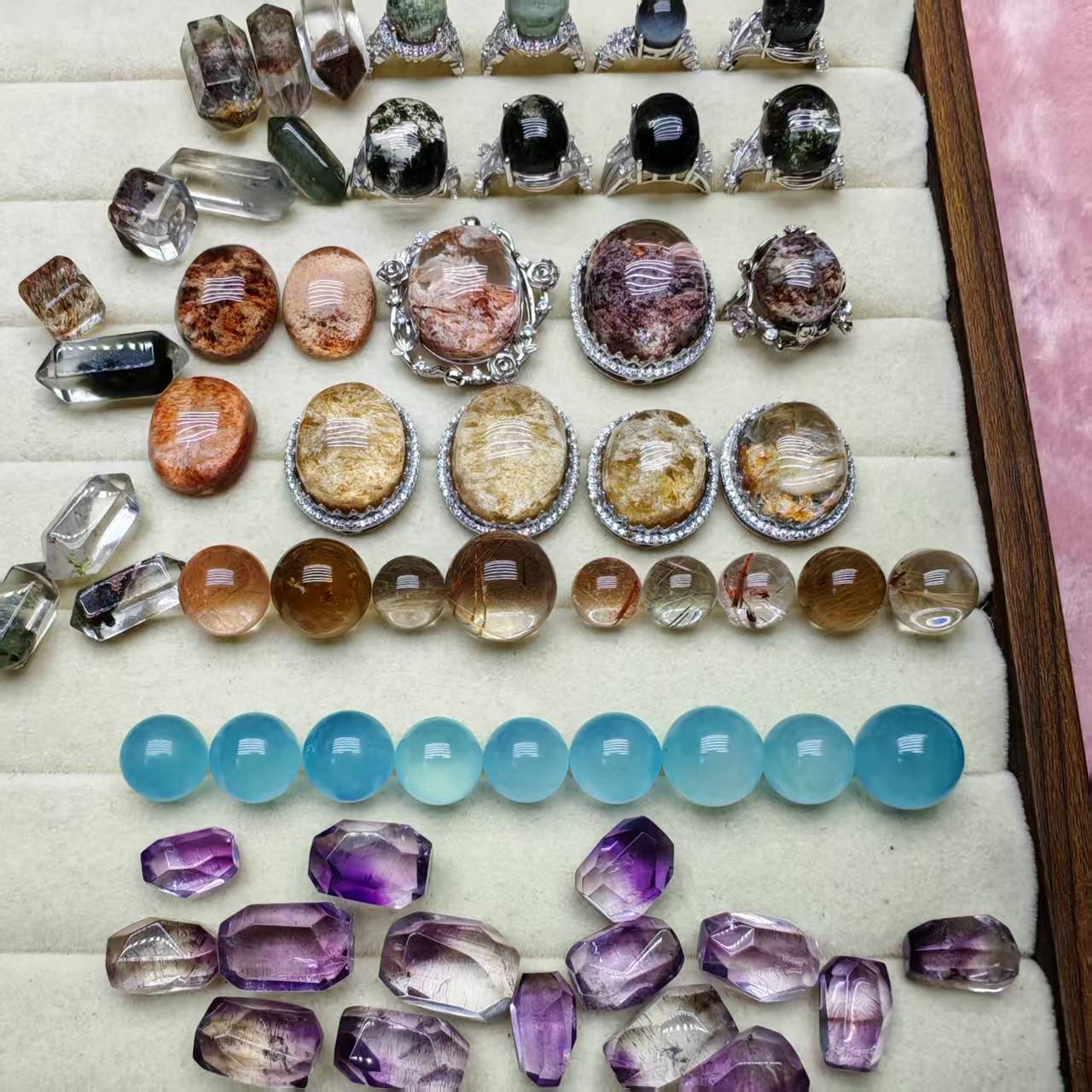 直播下单天然水晶单珠蛋面不退不换看好再拍