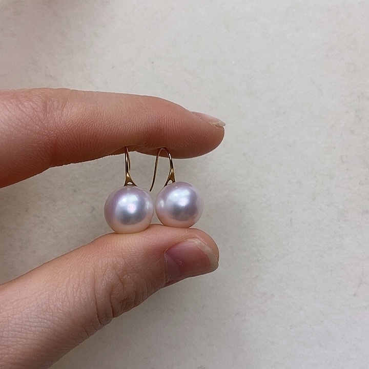 淡水珍珠耳饰18K金镶嵌