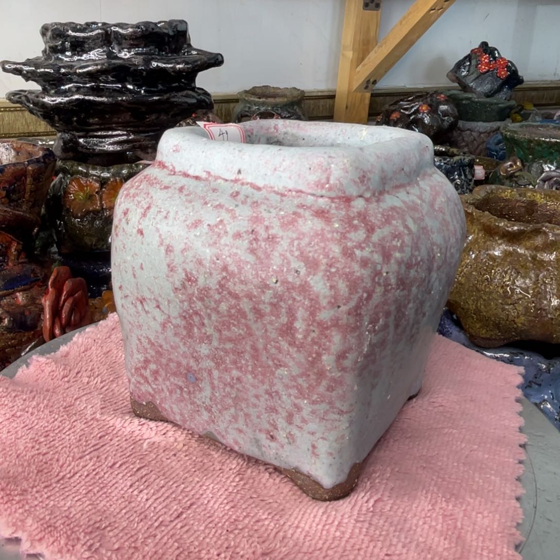 红陶粗砂陶手工花盆