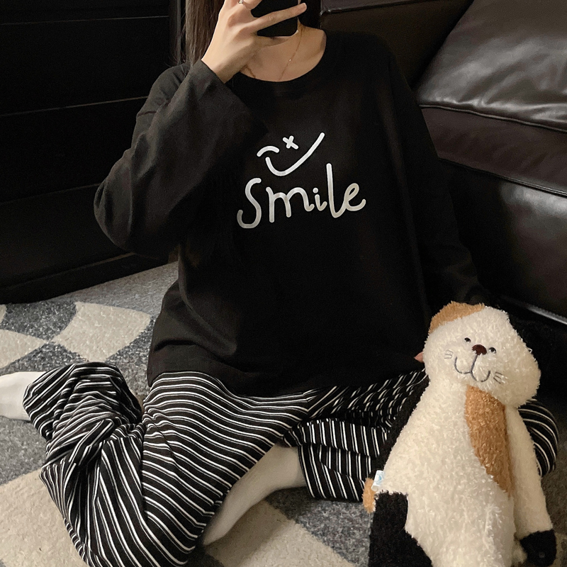 韩版大码宽松家居服套装男女秋冬网红胖mm加肥200斤情侣德绒睡衣