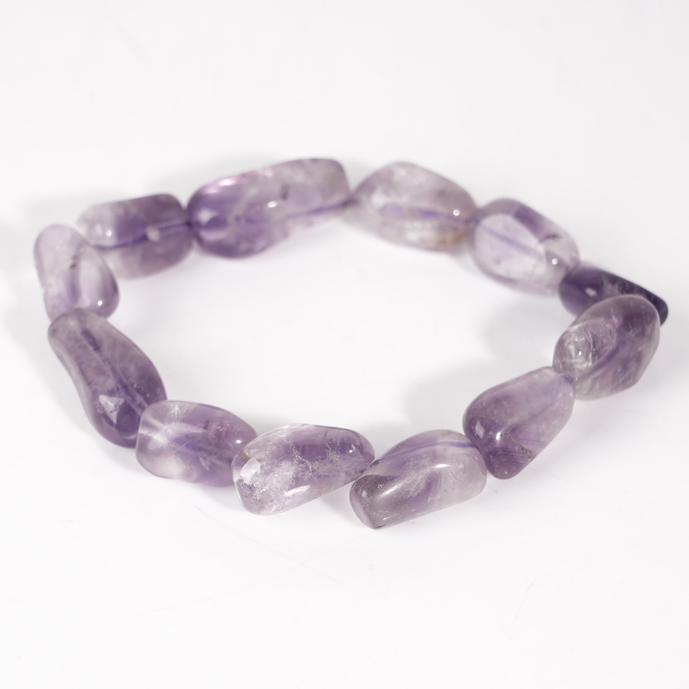 天然水晶紫兔毛随形手串4721