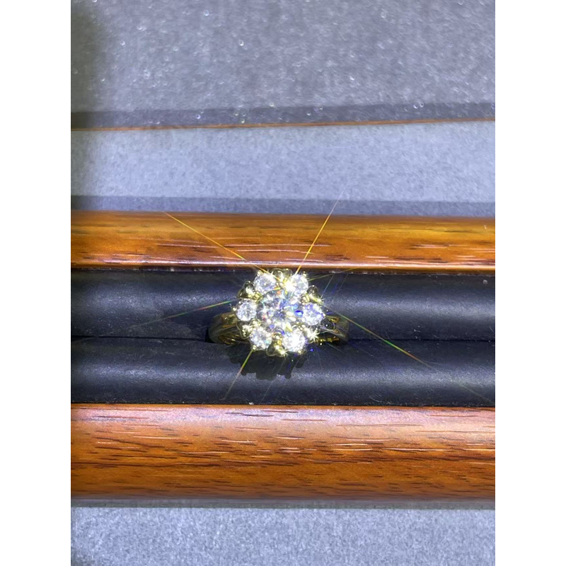 a2106黄托莲蓬开口戒指多样性发货