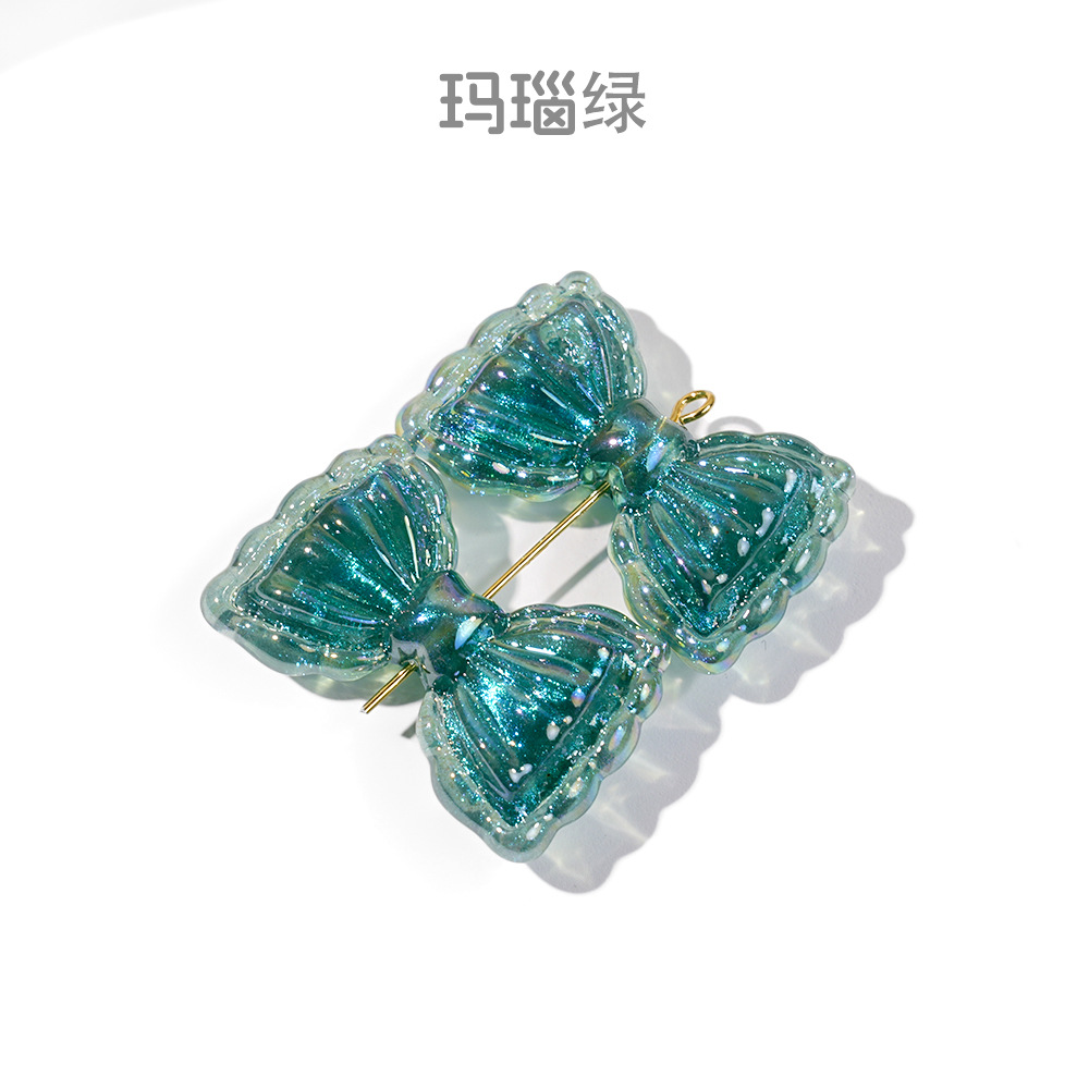 【海家】冰美人直孔蝴蝶结立体21*34MM金属透明挂件挂饰