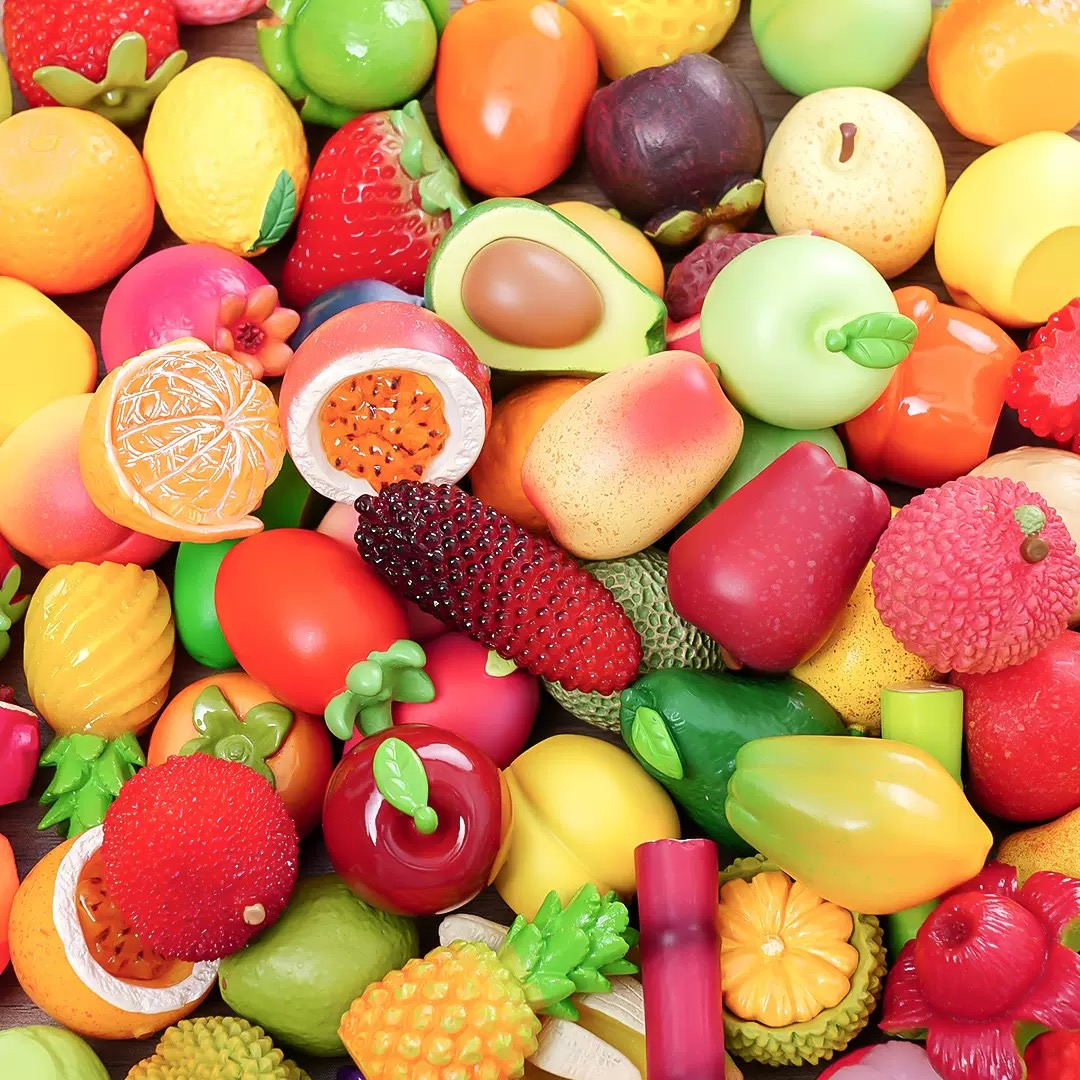 混拆【实色夜光】仿真立体水果可爱创意DIY饰品树脂水果切切乐玩具