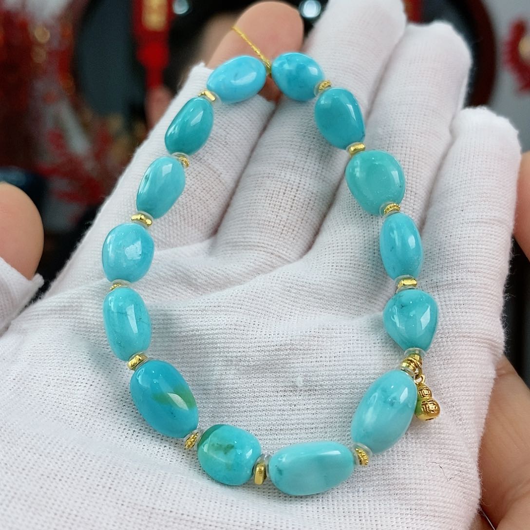 绿松石珠宝奇石18K金镶嵌