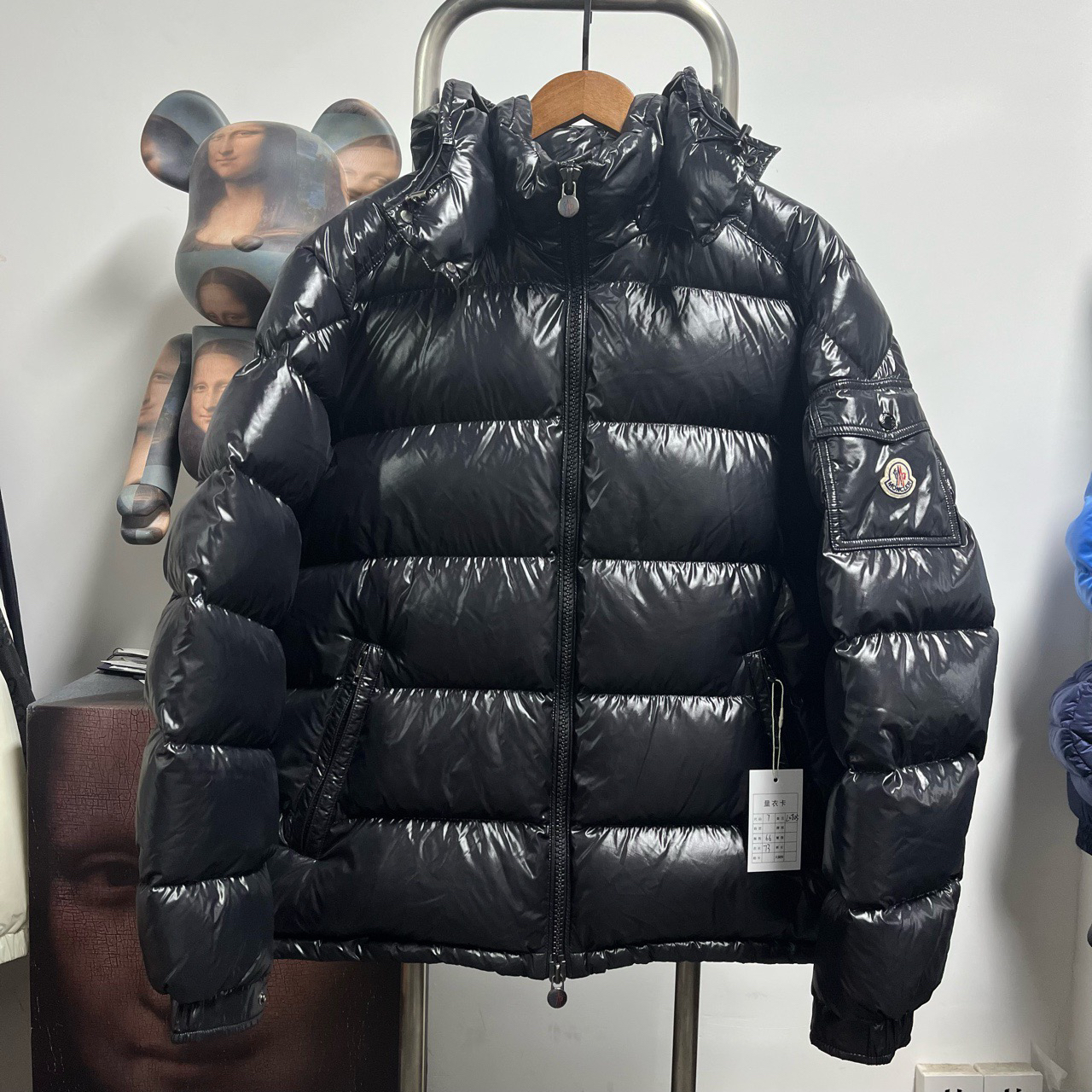 99新 MONCLER 99新Moncler蒙口黑色maya羽绒服 尺码：7 