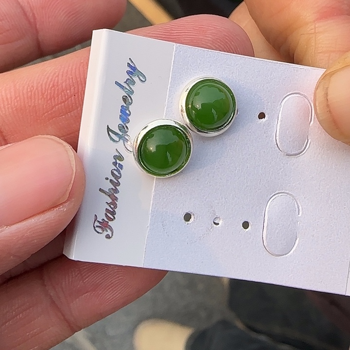 和田玉（碧玉）颈饰银S925镶嵌